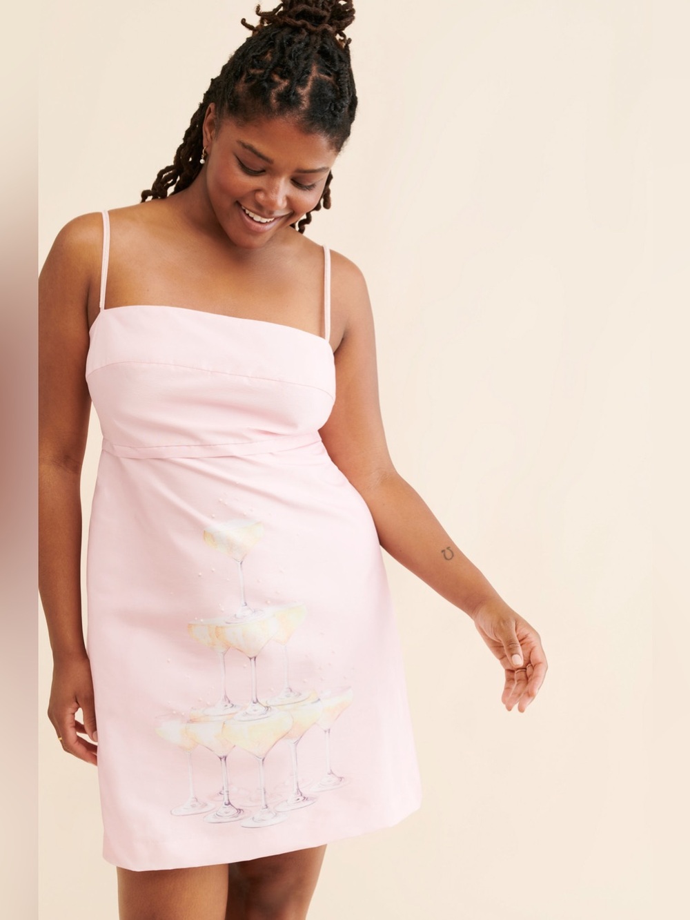 Rachel Antonoff‎ Gwen Champagne Tower Dress Pink Size 14